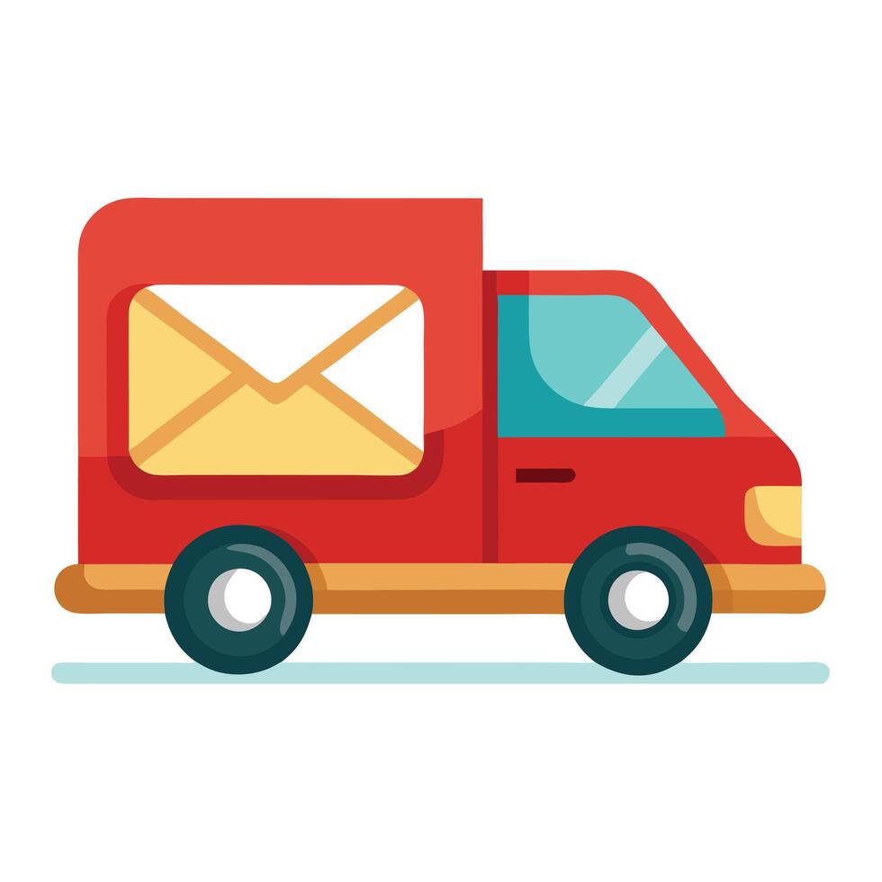 Postal Delivery Van Icon vector
