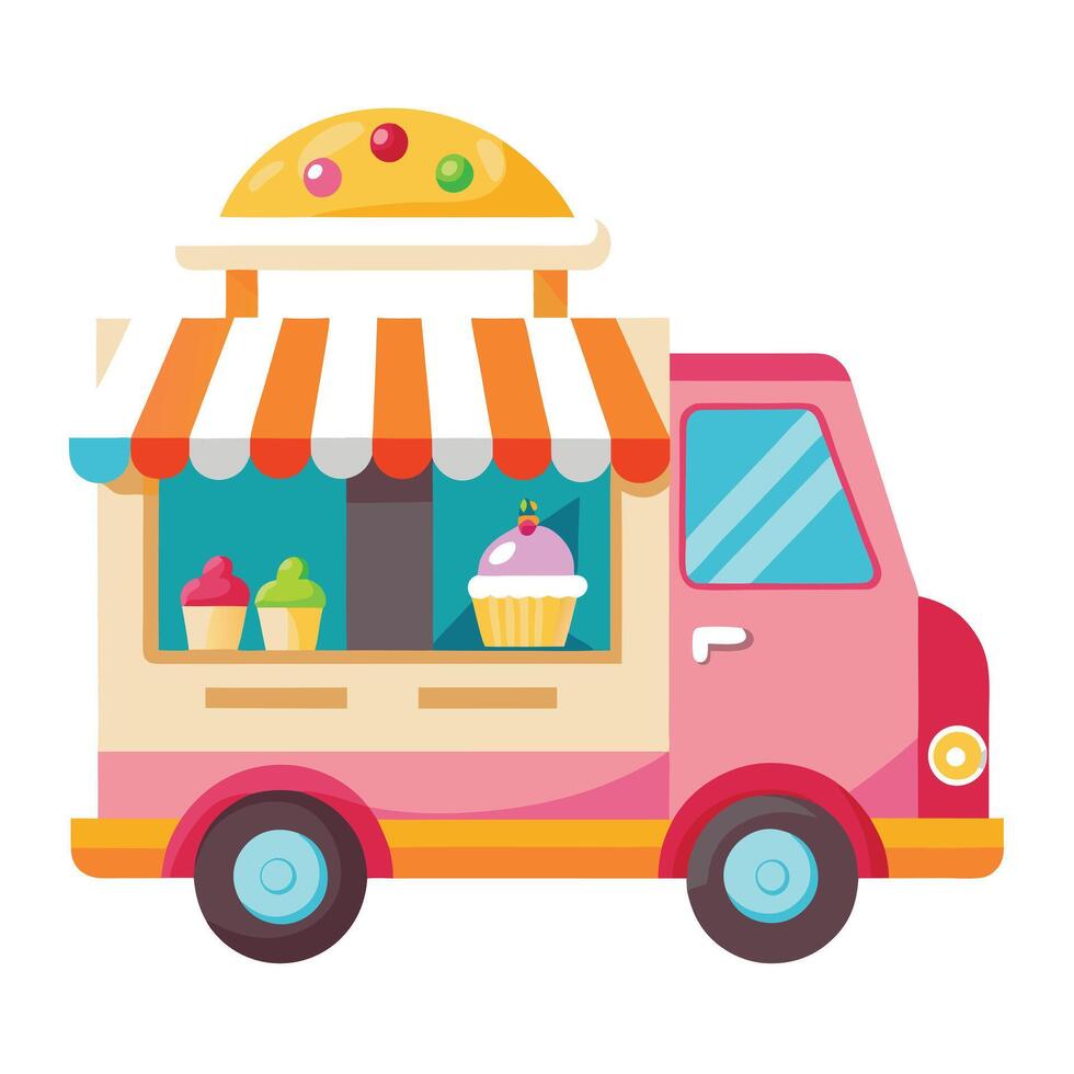 Fun Ice Cream Truck Icon vector