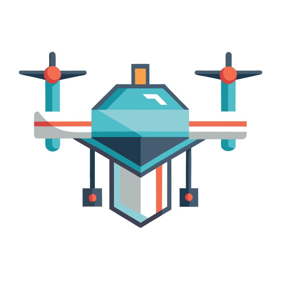 Futuristic Cargo Drone Icon vector