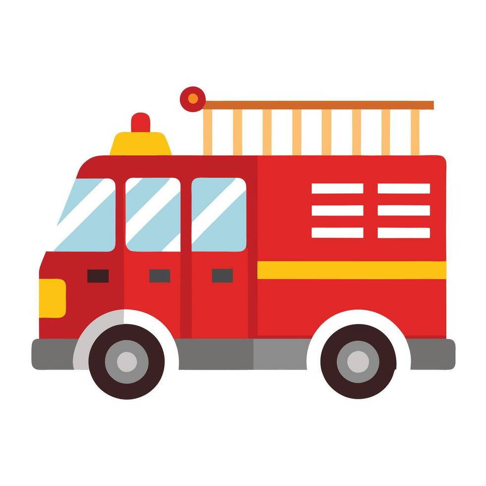 Simple Modern Fire Truck Icon vector