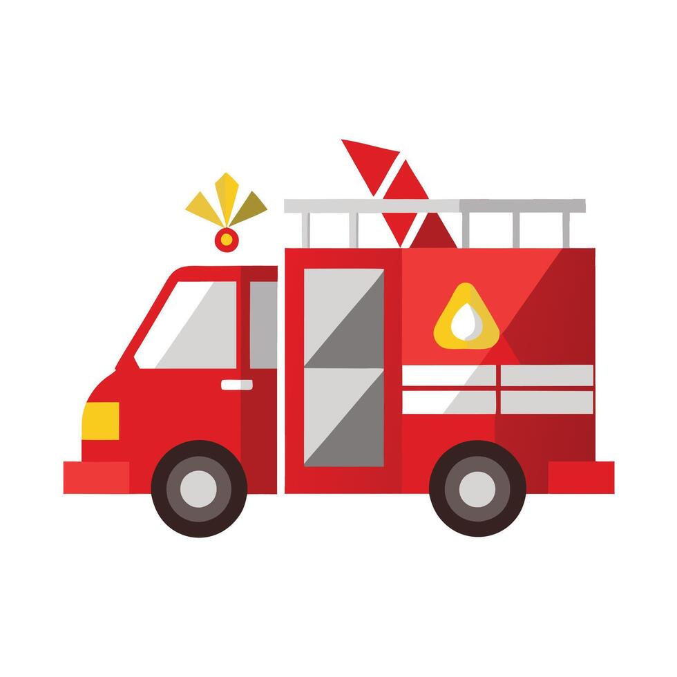 Bold Simple Fire Truck Icon vector