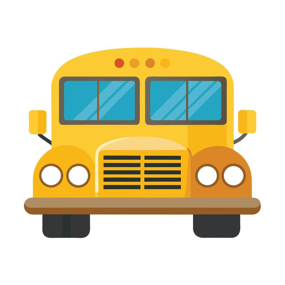 Friendly Classic School Bus Icon vector