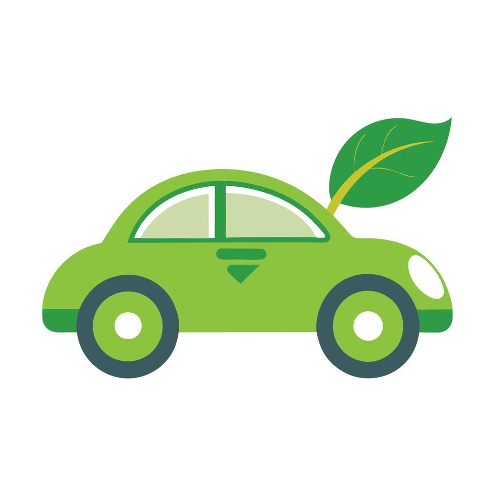 Flat Hybrid Car Icon vector