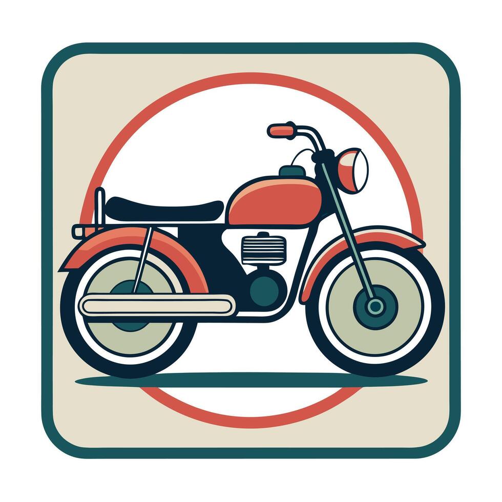 Classic Vintage Motorcycle Icon vector