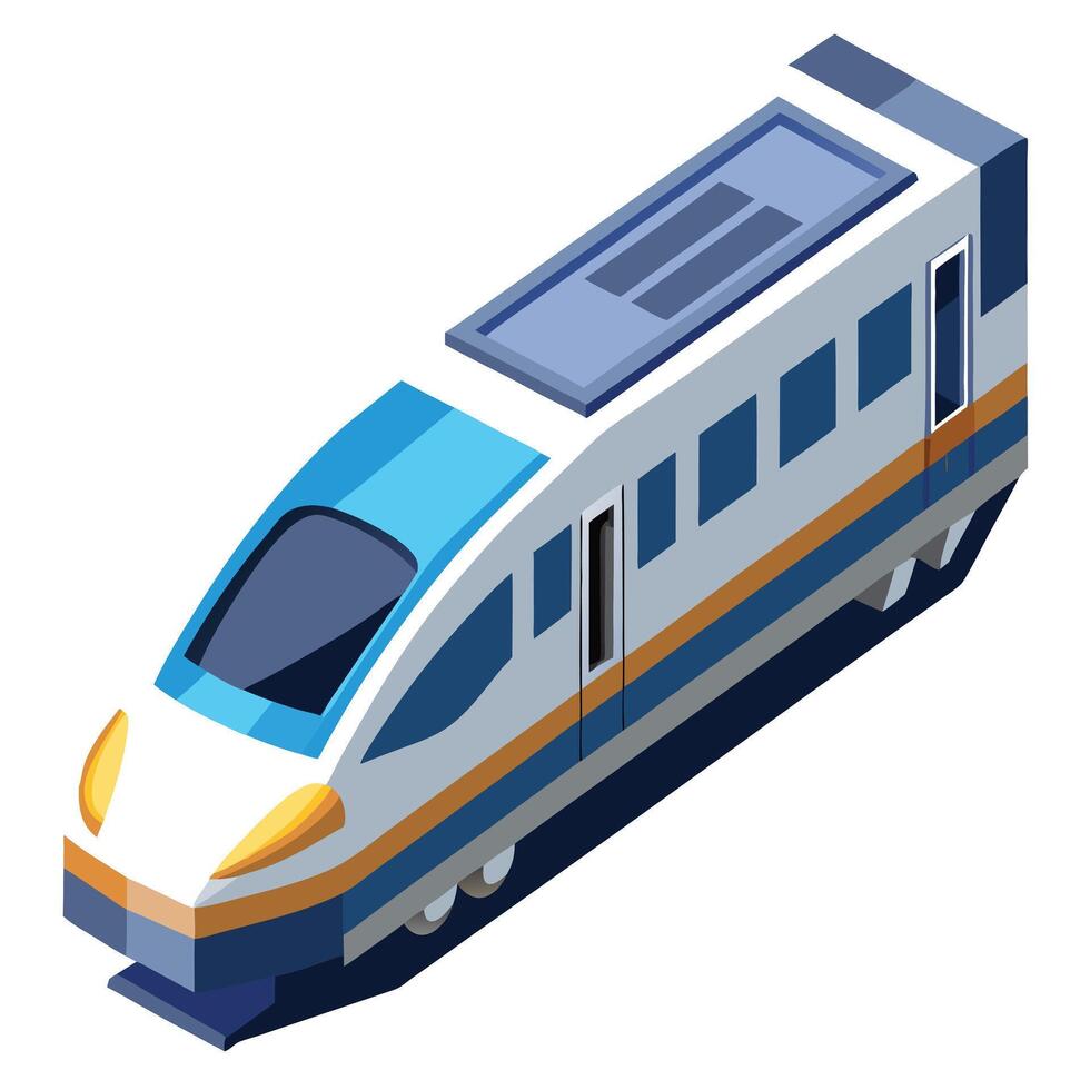 3D Isometric High Speed Rail Icon vector