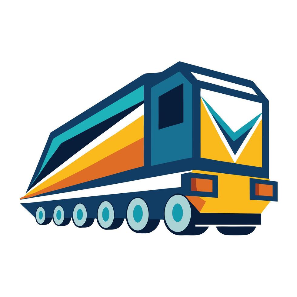Stylized Geometric Freight Train Icon vector