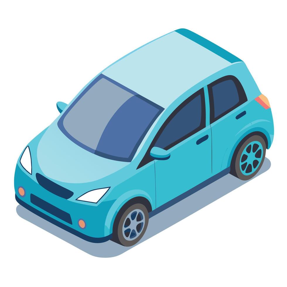 Compact Isometric Hatchback Icon vector