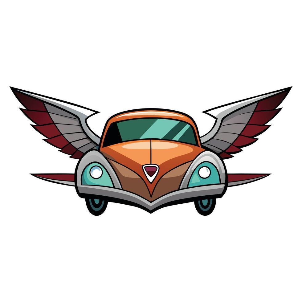 Premium Luxury Flying Car Icon vector