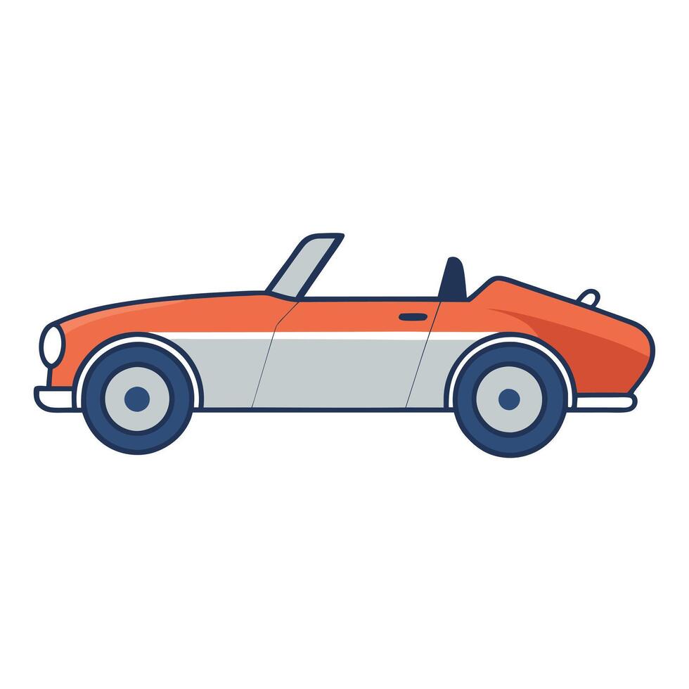 Stylish Minimalist Convertible Car Icon vector