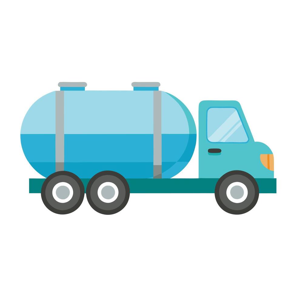 Simple Water Tanker Truck Icon vector