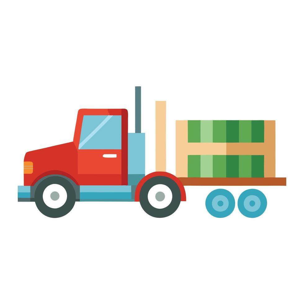 Tractor Trailer Icon vector