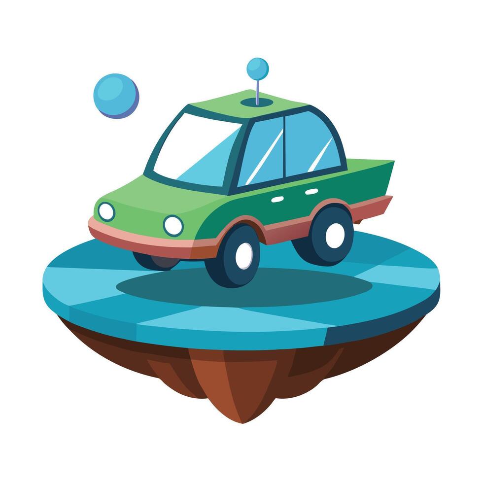 Compact Floating Mini Car Icon vector
