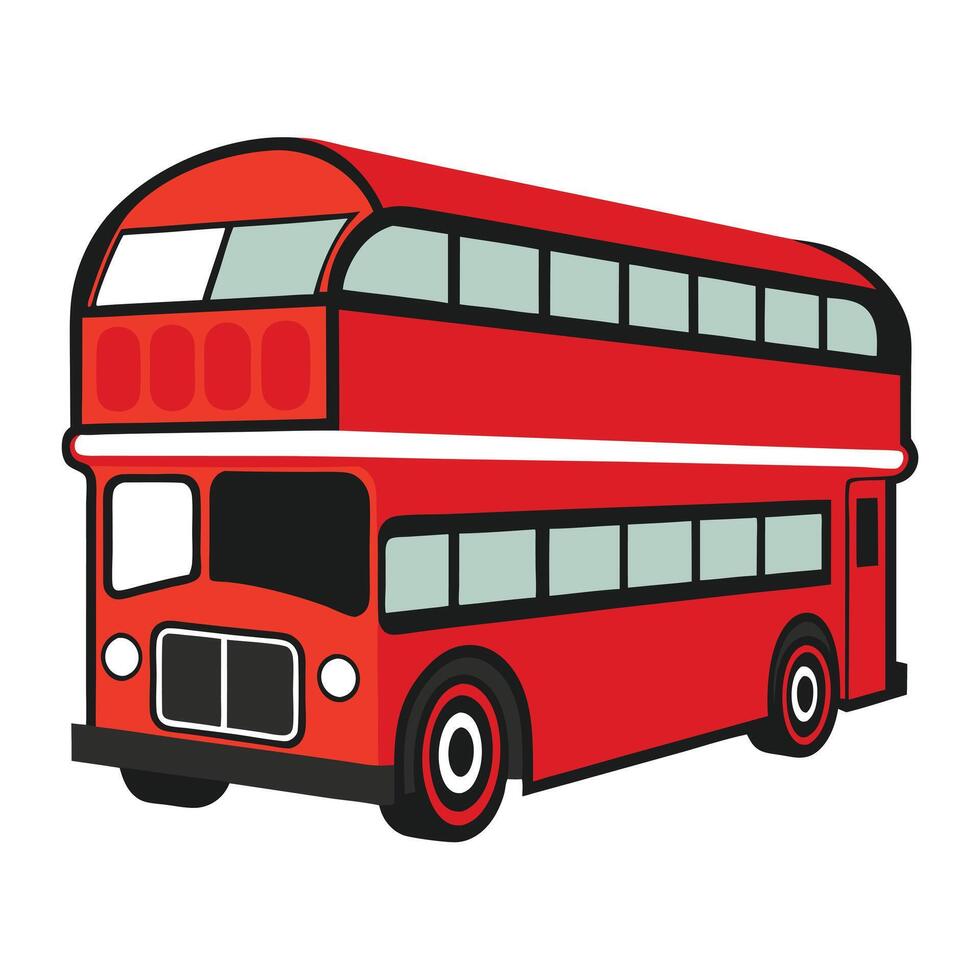 Stylized Geometric Double Decker Bus Icon vector