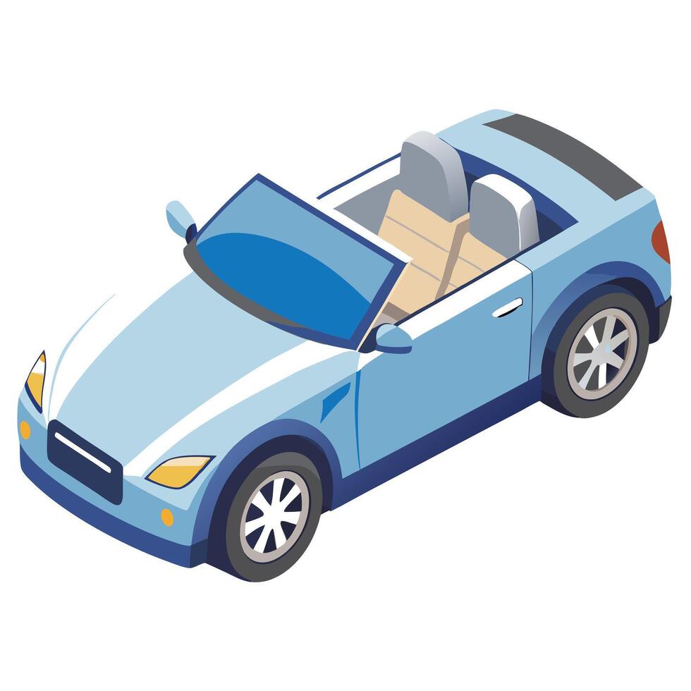 Stylish Isometric Convertible Car Icon vector