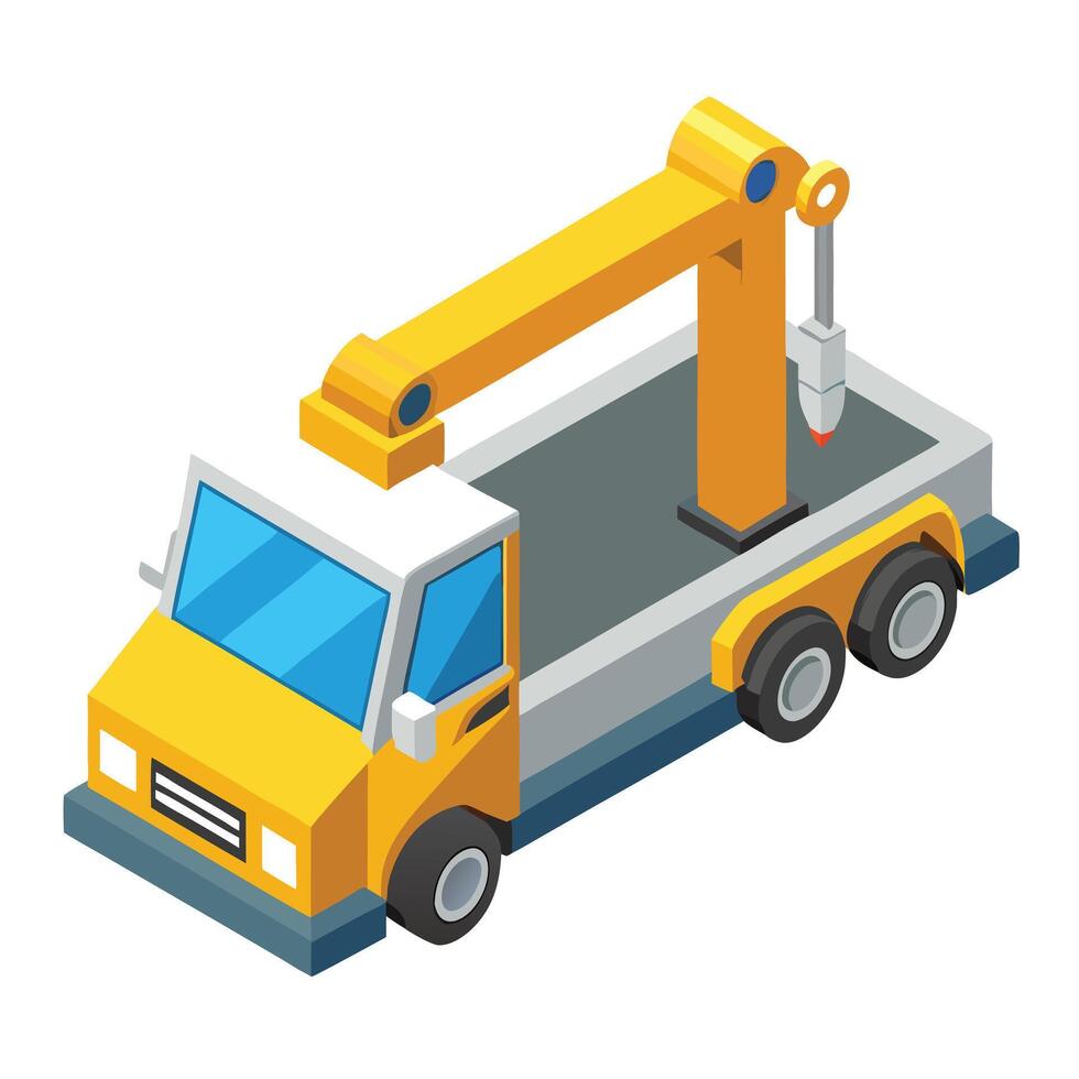 3D Isometric Tow Truck Icon vector