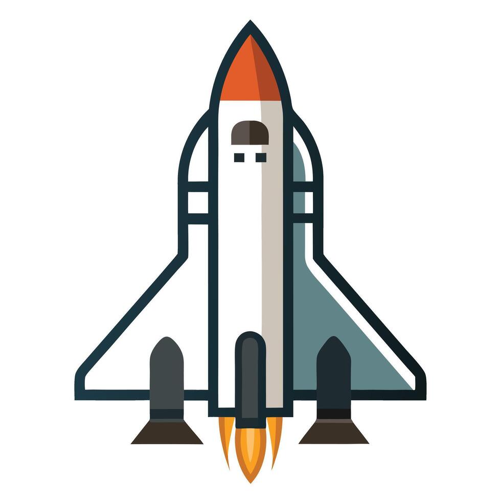 Sleek Minimalist Space Shuttle Icon vector