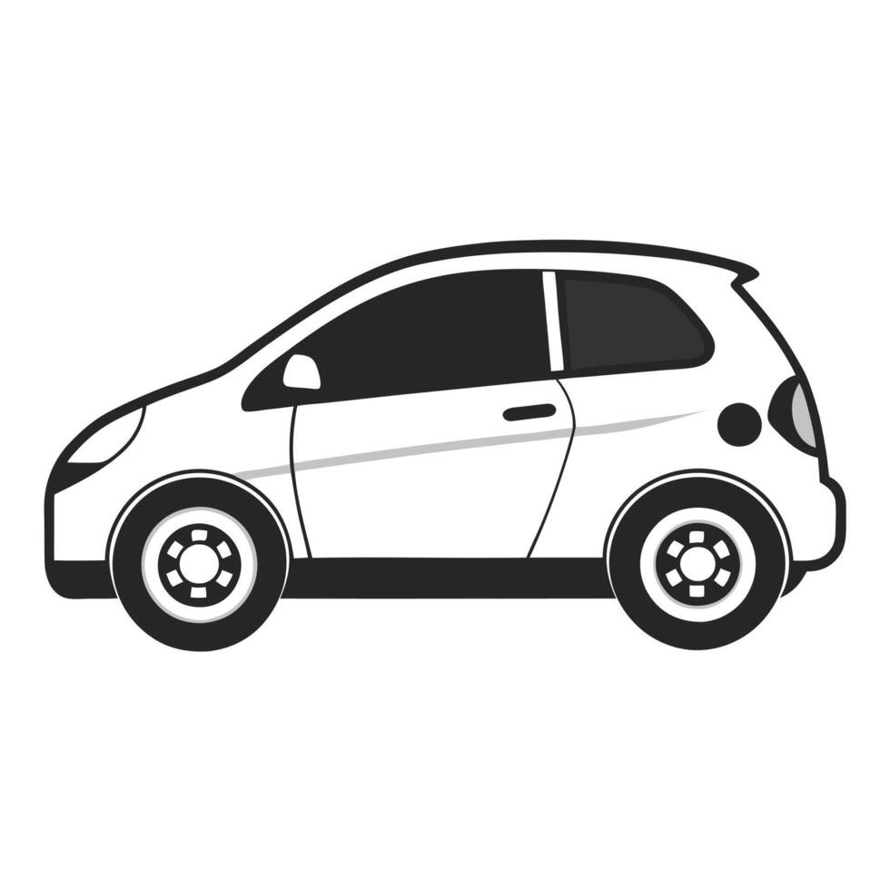 Compact Monochrome Hatchback Car Icon vector