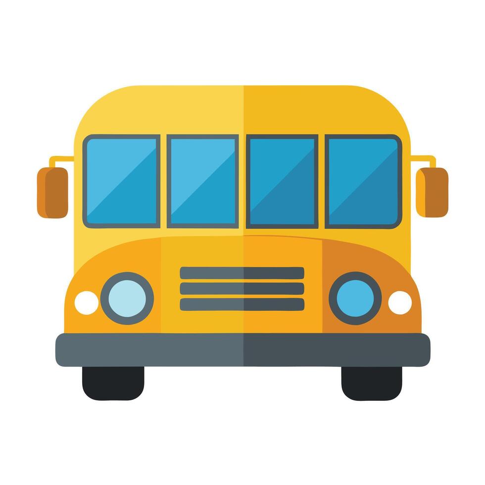 Simplified Minimalist School Bus Icon vector