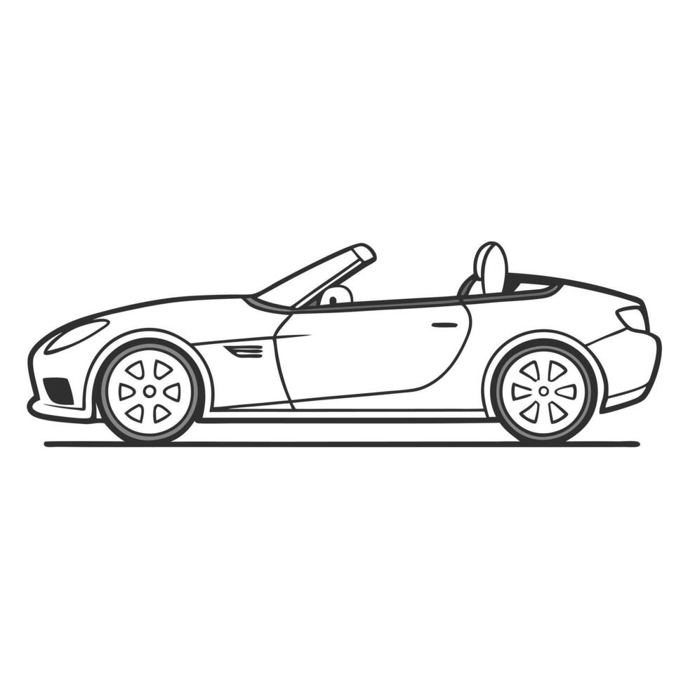 Stylish Outline Convertible Car Icon vector