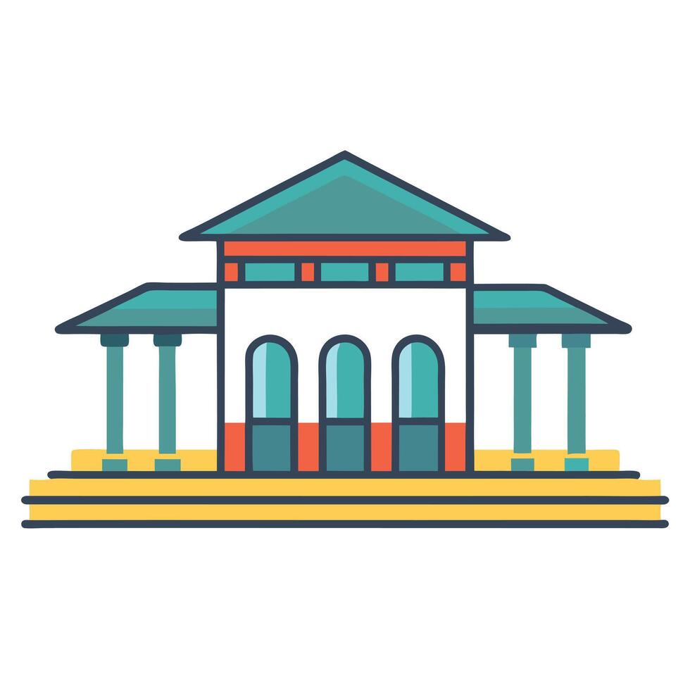 Clean Minimalist Railway Platform Icon vector