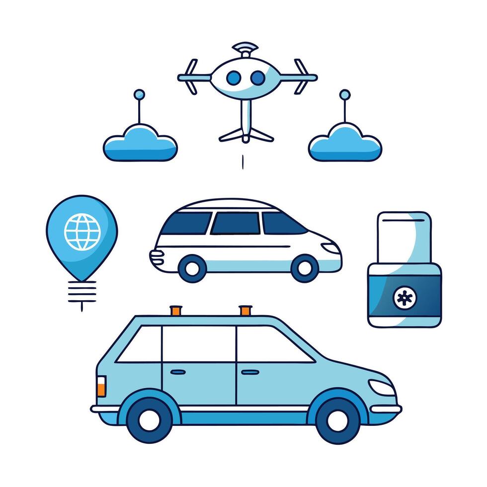 Transformer Multi Mode Vehicle Icon vector