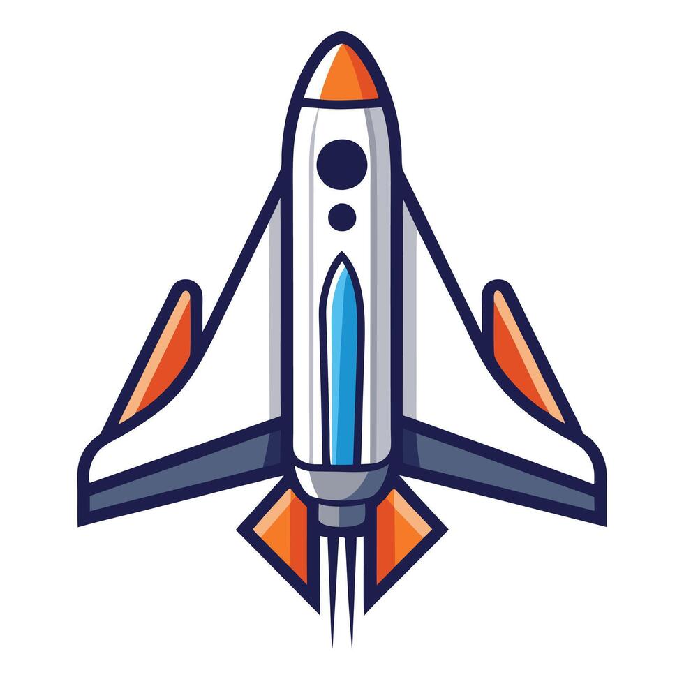 Futuristic Minimalist Space Shuttle Icon vector