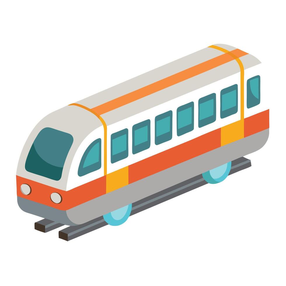 Simplified Minimalist Subway Train Icon vector