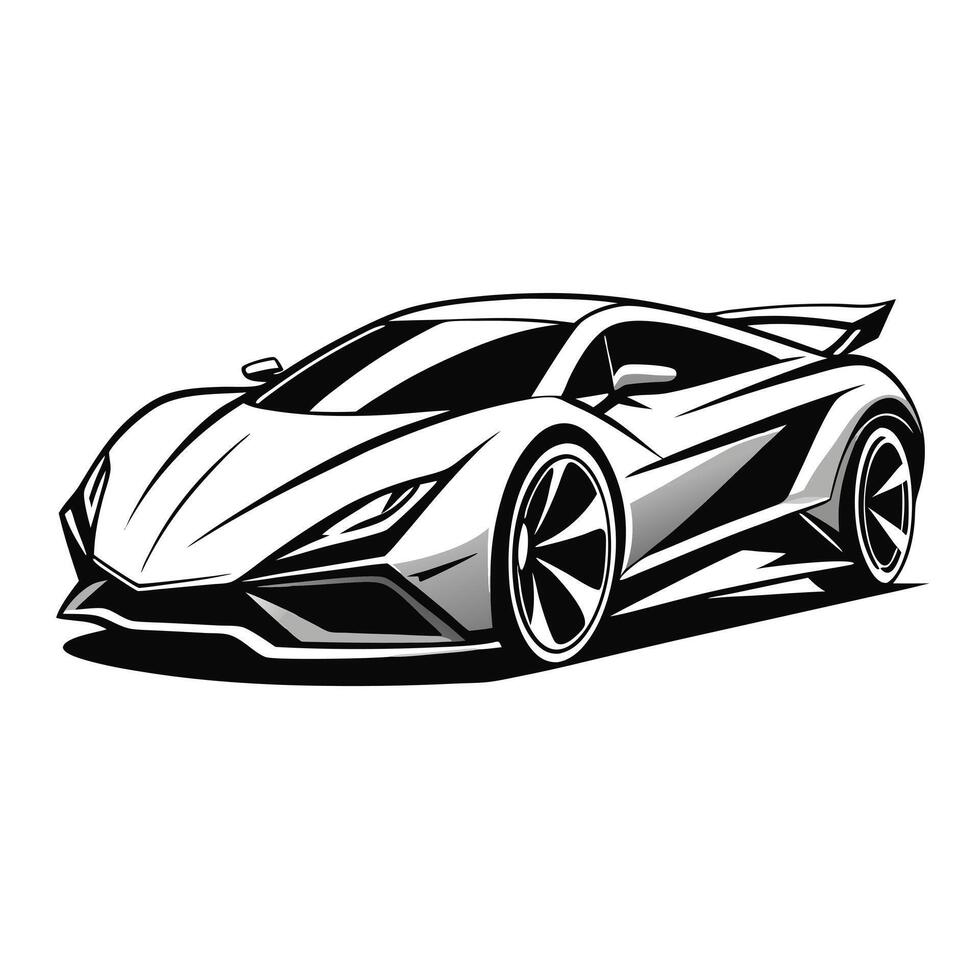 Futuristic Monochrome Hypercar Icon vector