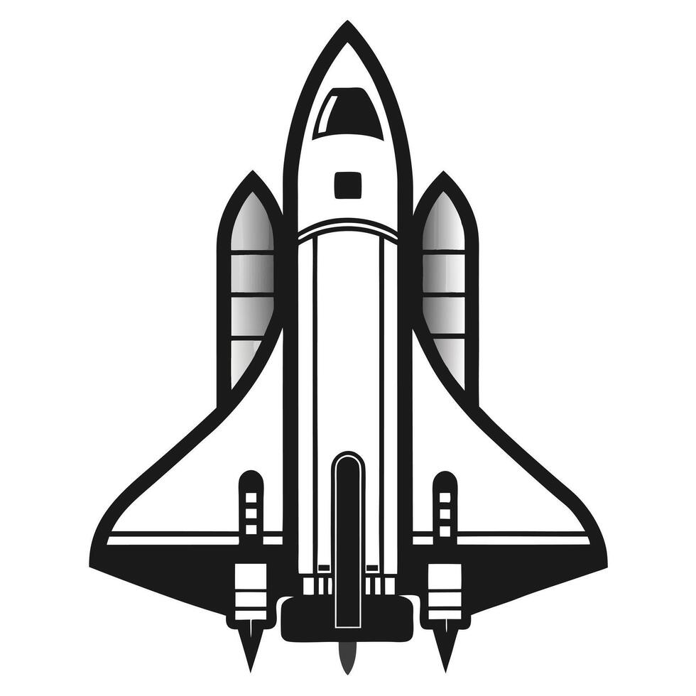 Space Monochrome Space Shuttle Icon vector