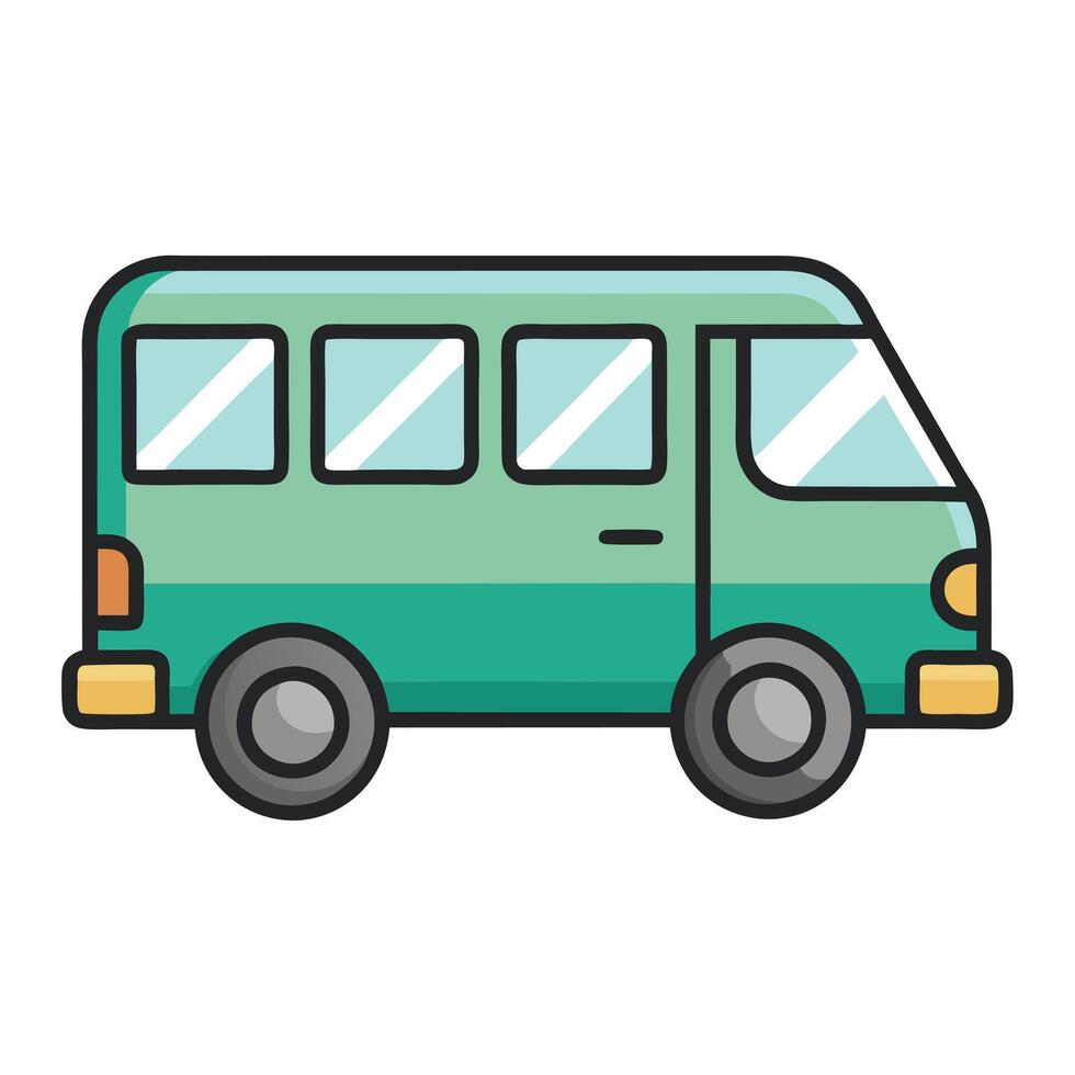 Simple Minimalist Minibus Icon vector