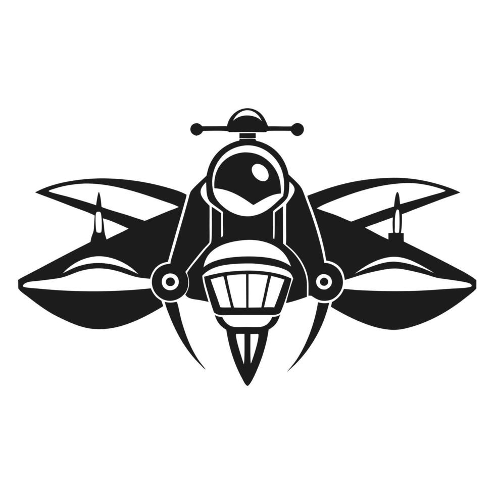 Futuristic Monochrome Hoverbike Icon vector