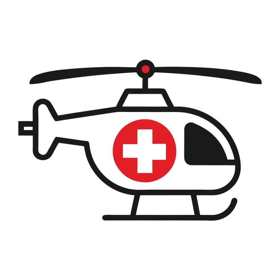 Monochrome Air Ambulance Helicopter Icon vector