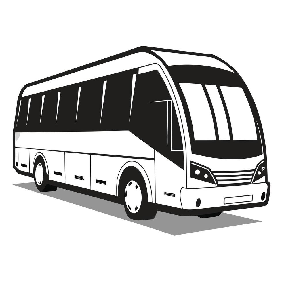 Monochrome Airport Shuttle Bus Icon vector