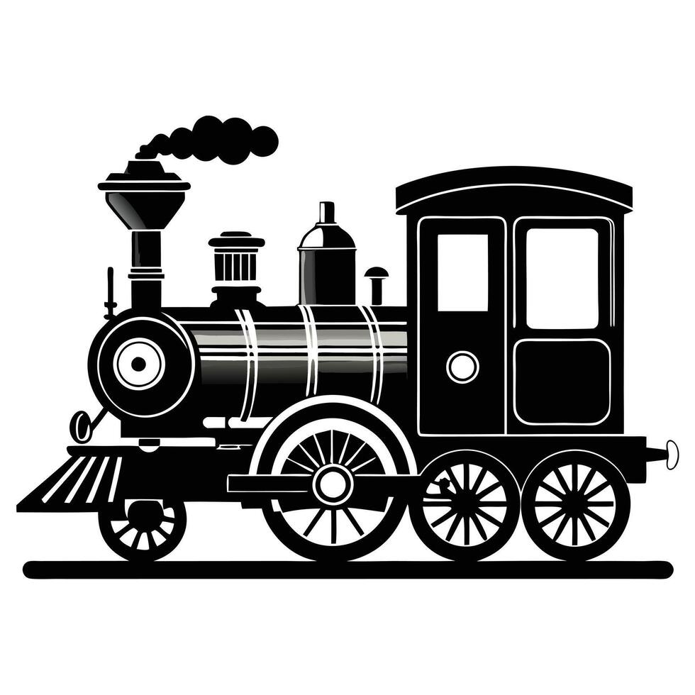 Bold Silhouette Steam Engine Icon vector