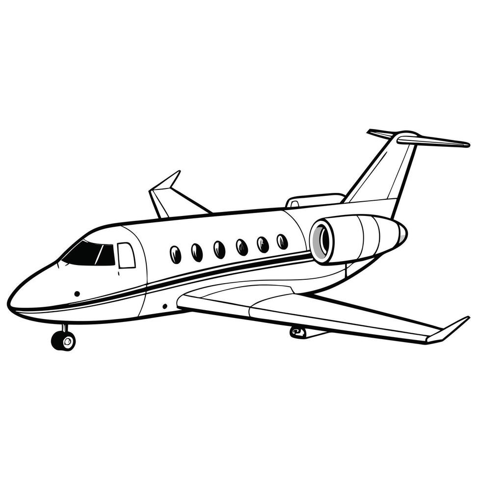 Luxury Outline Private Jet Icon vector