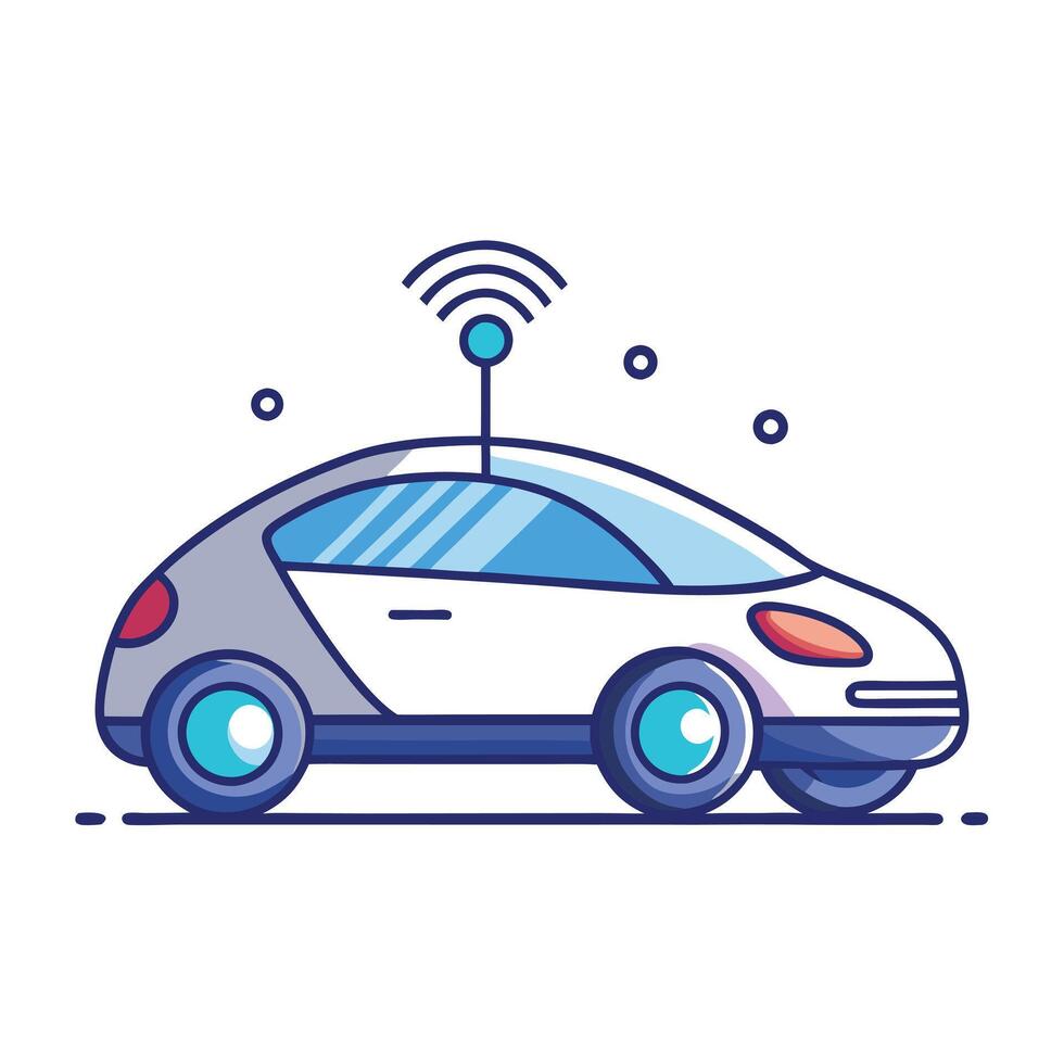 Futuristic Self Driving Car Icon vector