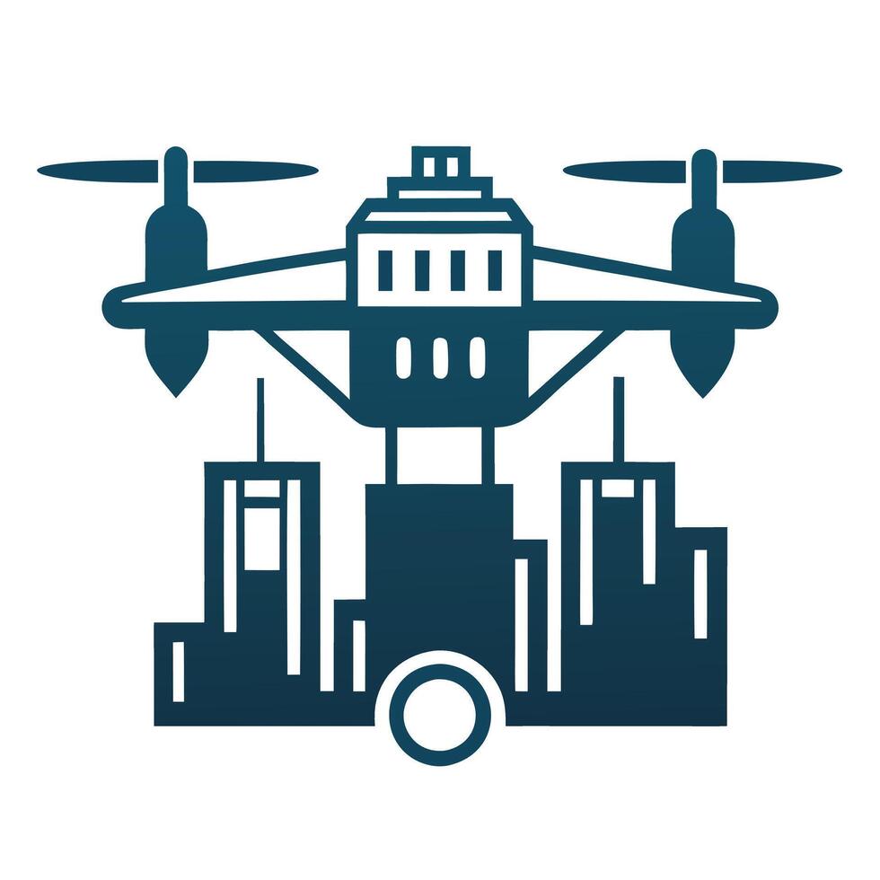 Vertical Urban Drone Icon vector