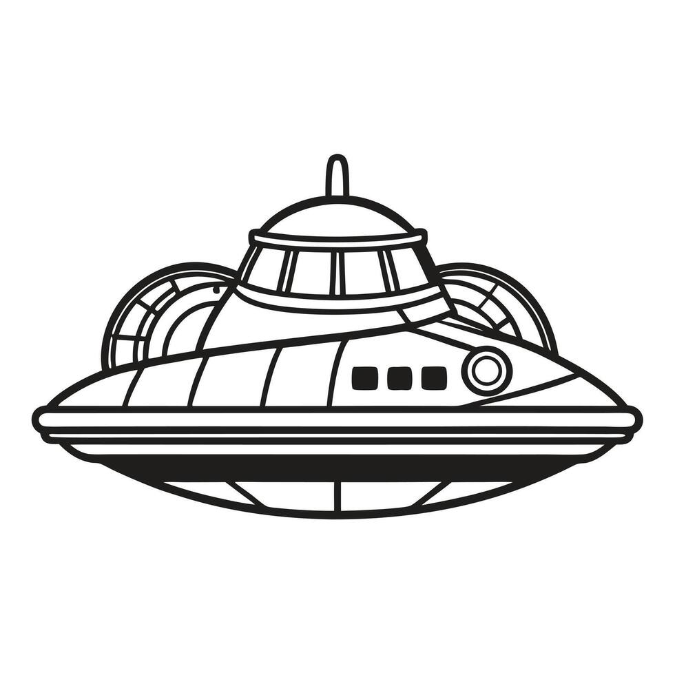 Sleek Outline Hovercraft Icon vector