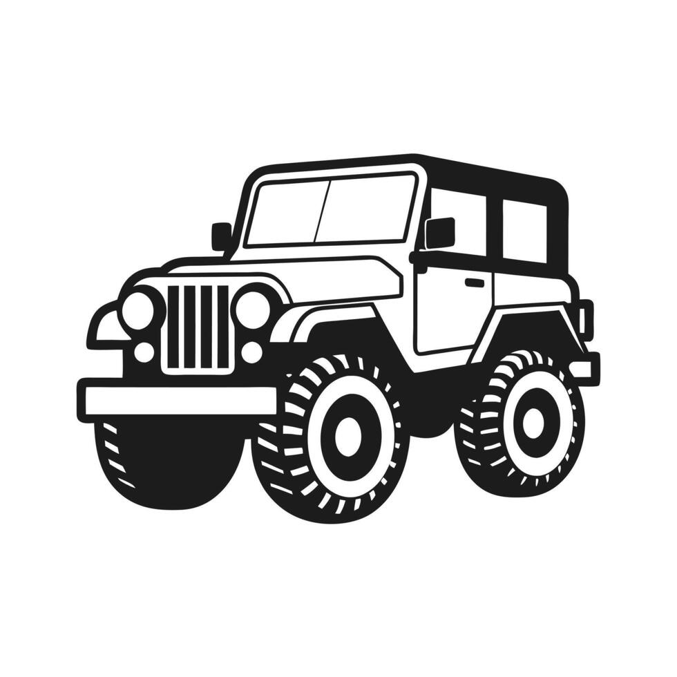 Rugged Military Jeep Icon vector