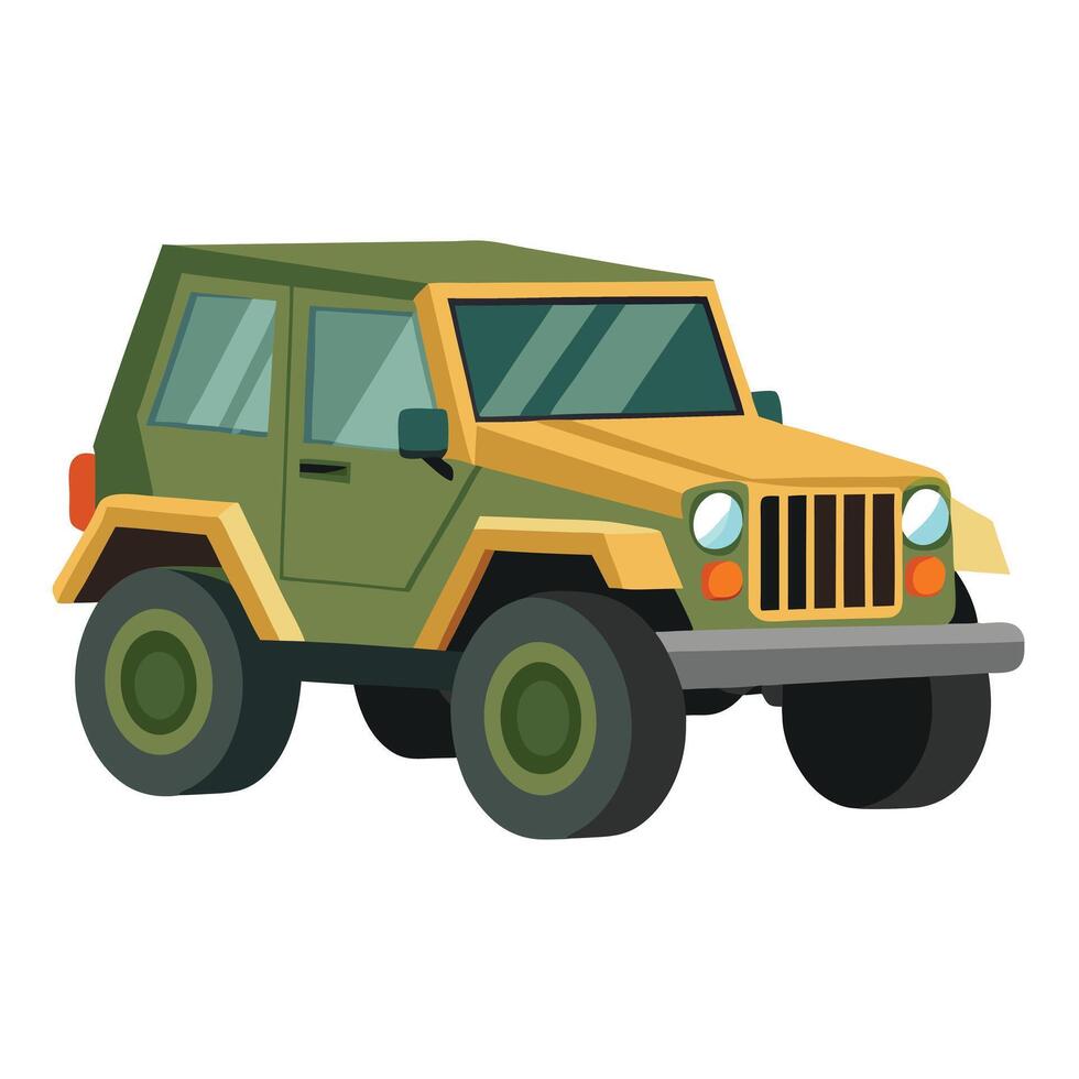 Simplified Geometric Off Road Jeep Icon vector