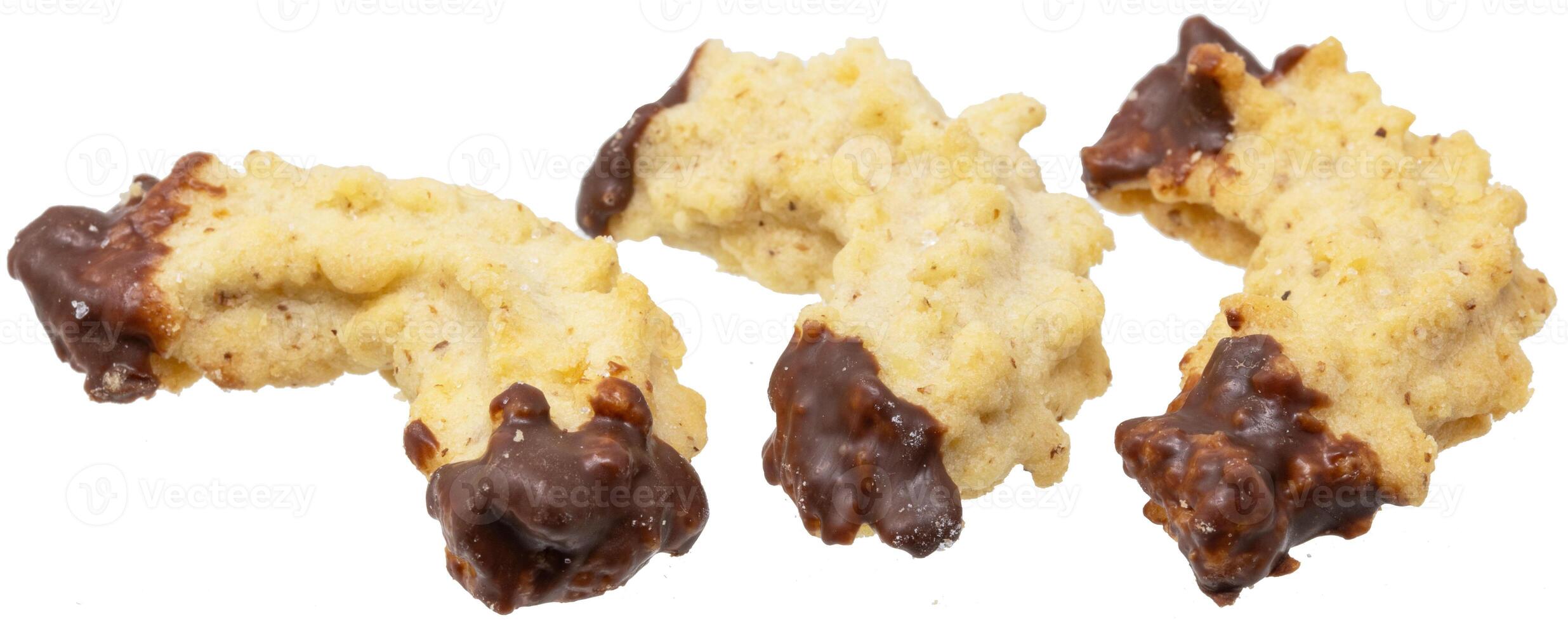 cookies with chocolate isolated on a white background close-up photo