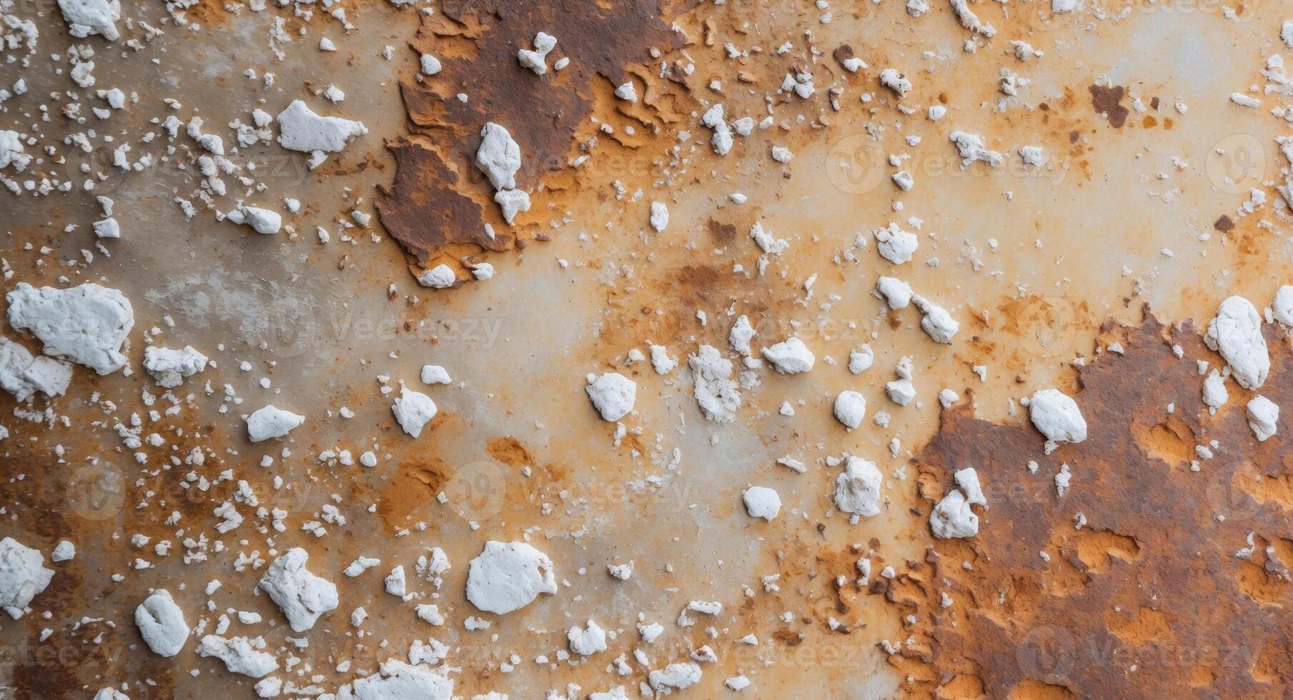 Abstract Rusty Metal Surface Texture With White Deposits. photo