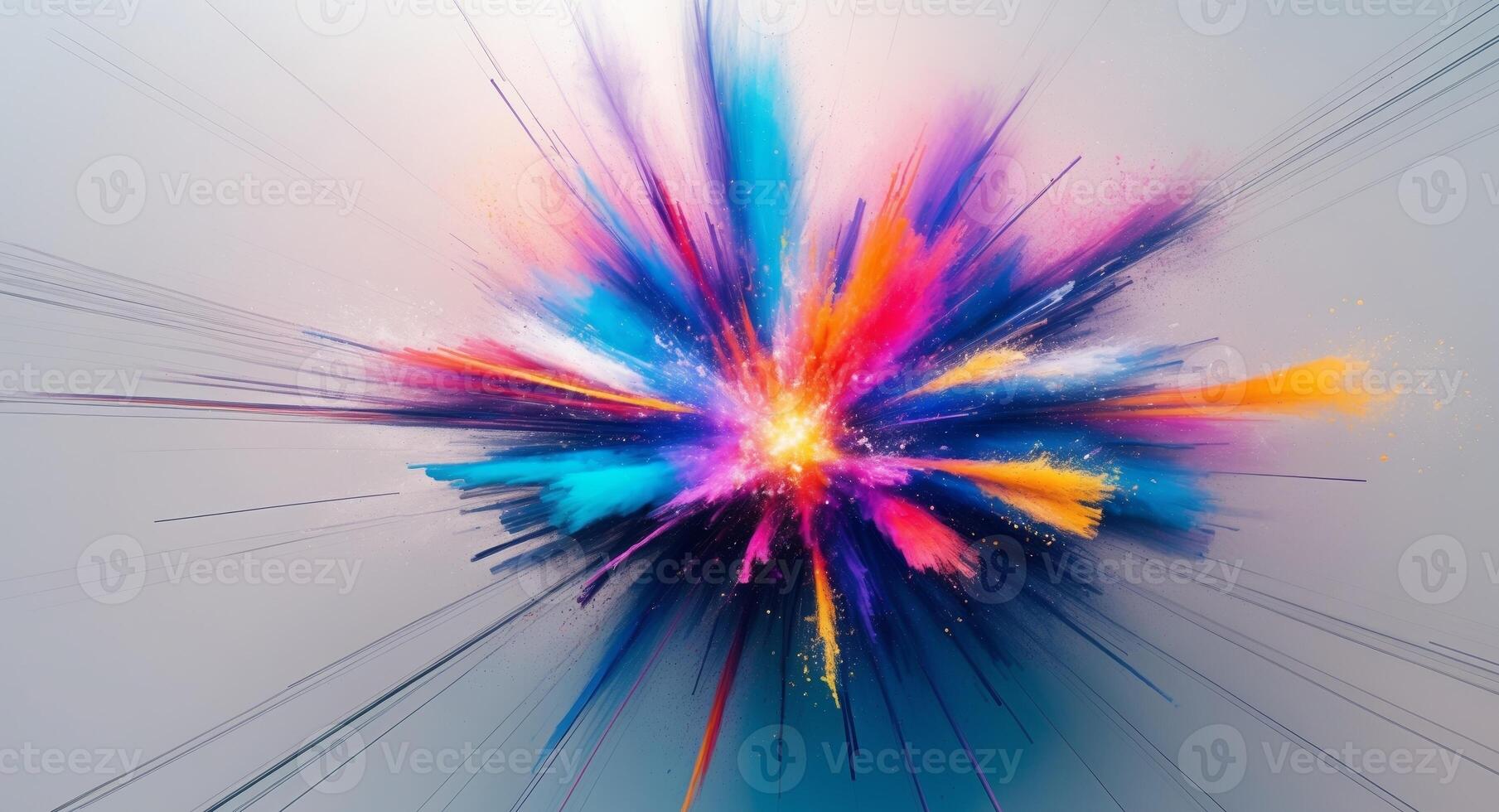 Explosive color burst abstract art digital artwork creative space aerial view vivid imagination photo