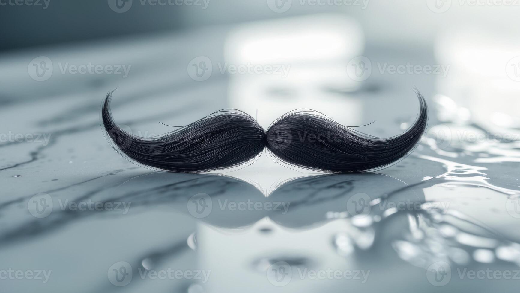A pair of black moustaches on a white surface photo