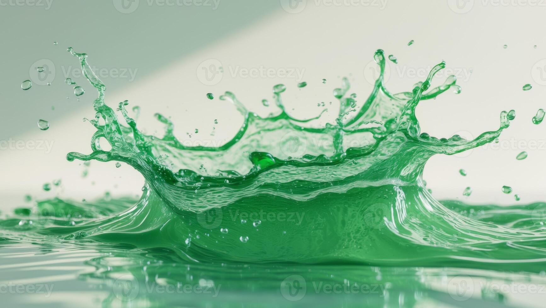 Water Splash with Green Hue Abstract Liquid Art Motion Image photo