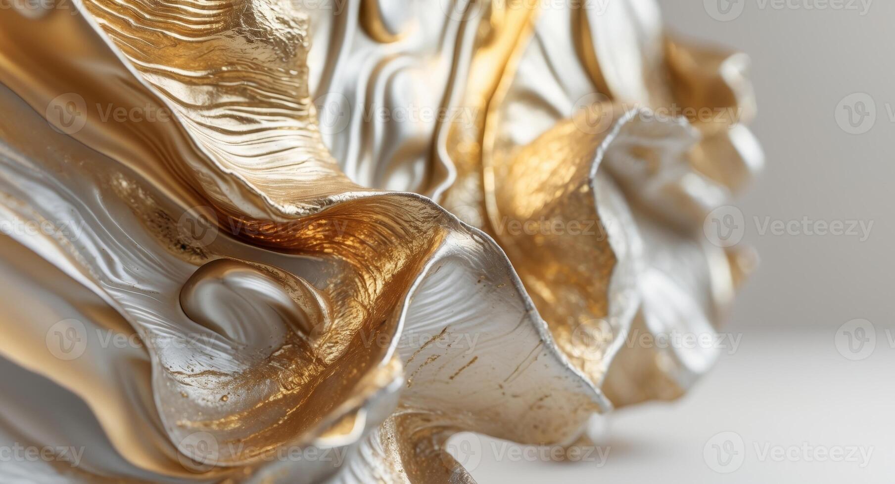 Abstract Textured Metallic Artwork with Golden Hues. photo
