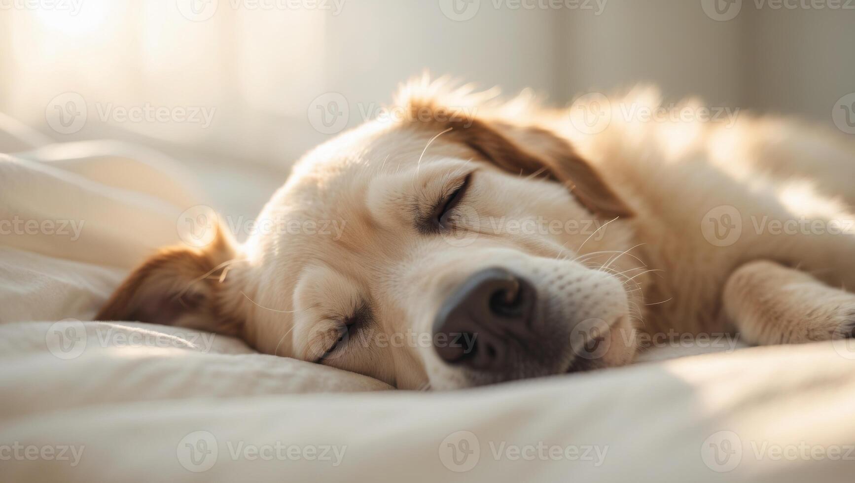 Soft Morning Light on a Sleeping Pet Dog photo