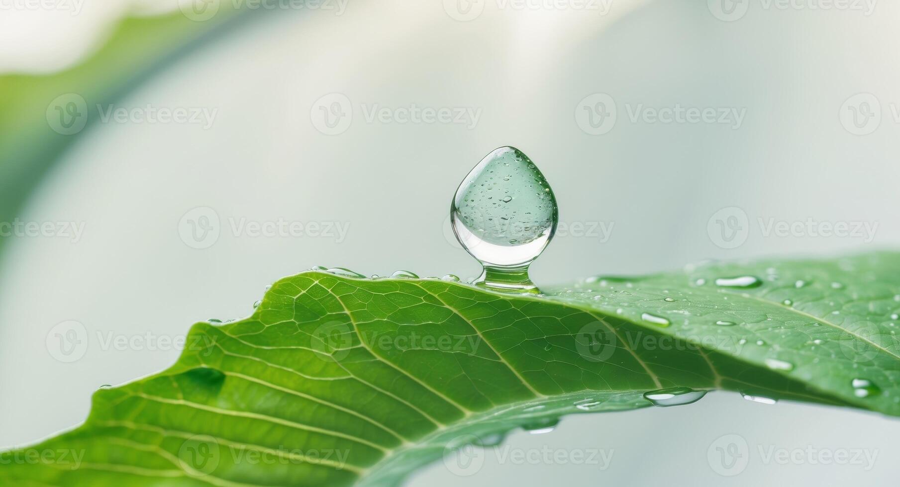 A drop of water on a leaf photo