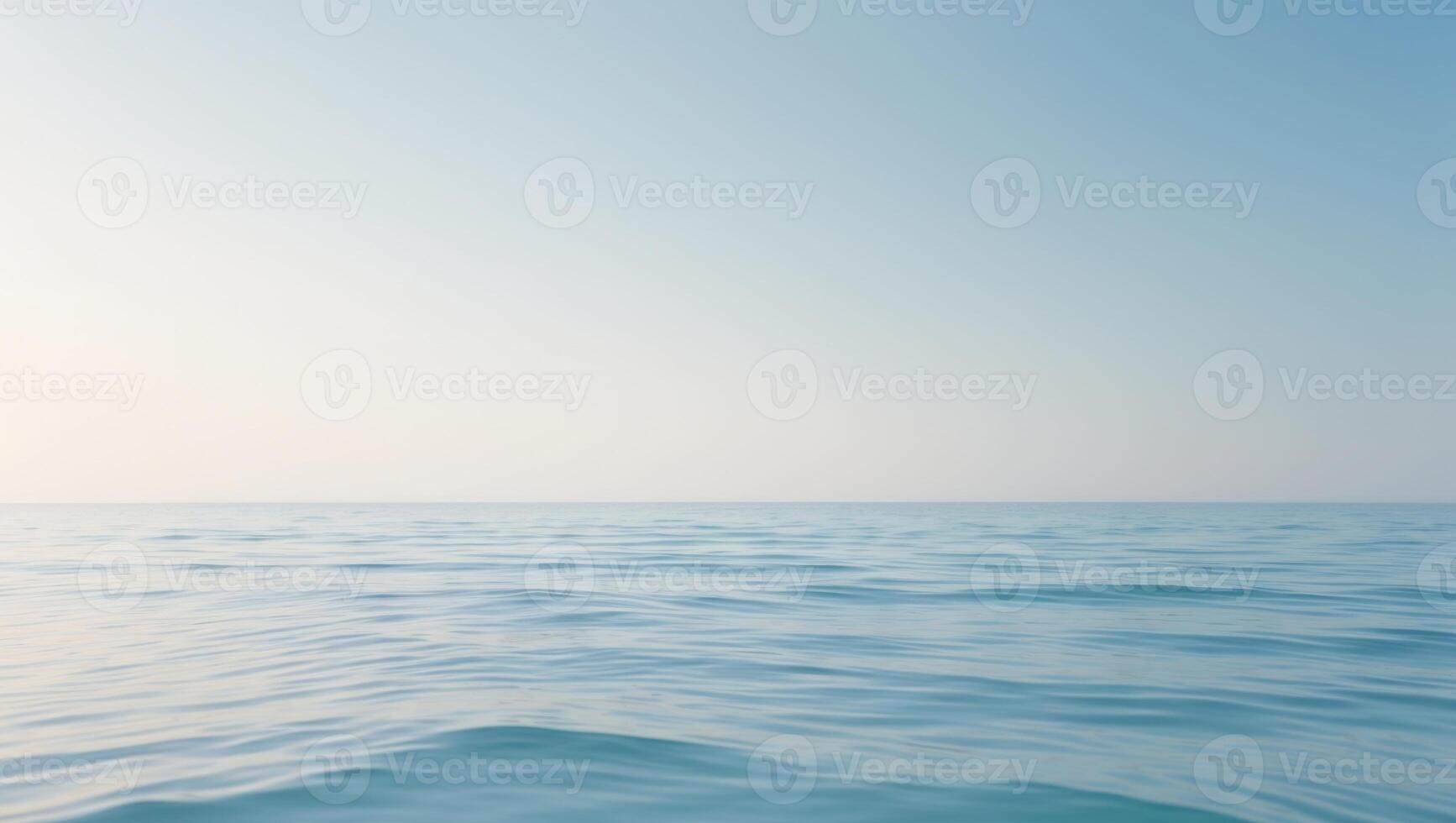 Tranquil Blue Ocean and Clear Sky with Gentle Reflection of Light photo