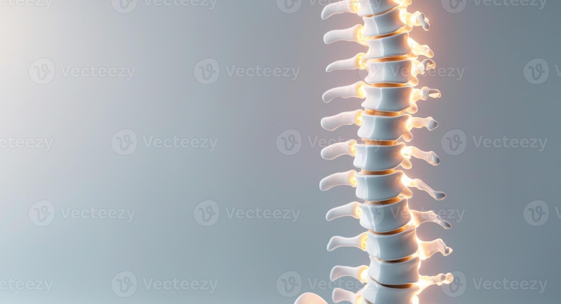 Futuristic Visualization of Human Spine with Glowing Elements photo